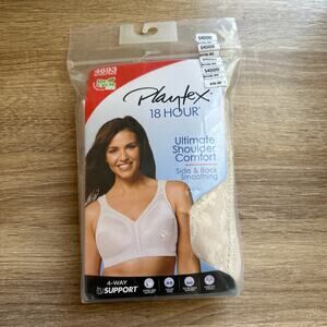 Playtex 18 Hour Bra Ultimate Shoulder Comfort Wirefree 54DDD Natural Beige‎